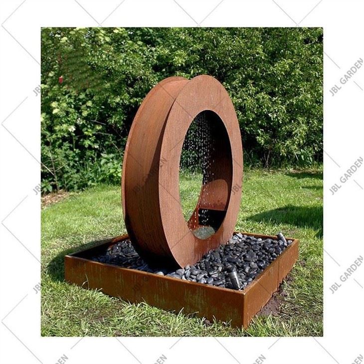 Geometric Decorative Corten Steel Water Feature