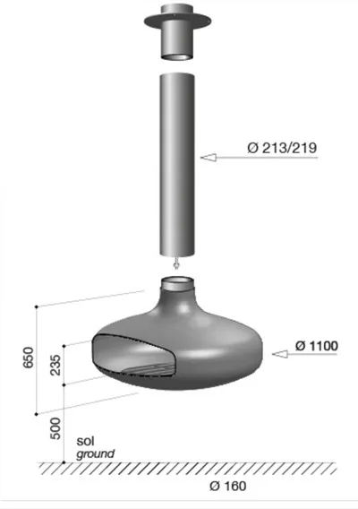 Популярний підвісний камін