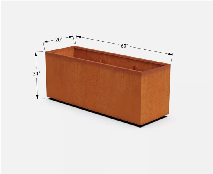 Large Planters Of Corten Steel